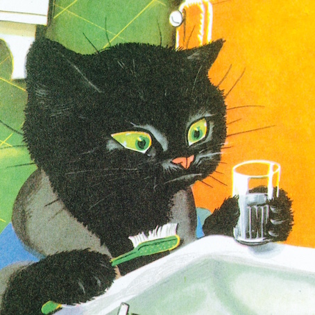Attention spoiler : en vrai les chats ne se lavent pas les dents.